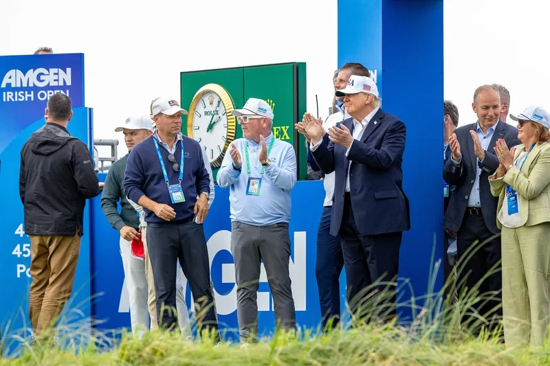 Donald Trump a asistat la turneul Irish Open, desfășurat pe terenul său de golf Trump International Golf Links din Doonbeg - Foto: Profimedia Images