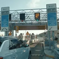 Un nou tip de taxă de drum, „hibridă”, pe o autostradă din Grecia frecventată de români - Foto: captură video