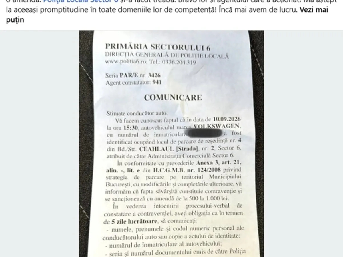 Amenda primarului - Foto: facebook/ Paul Moldovan