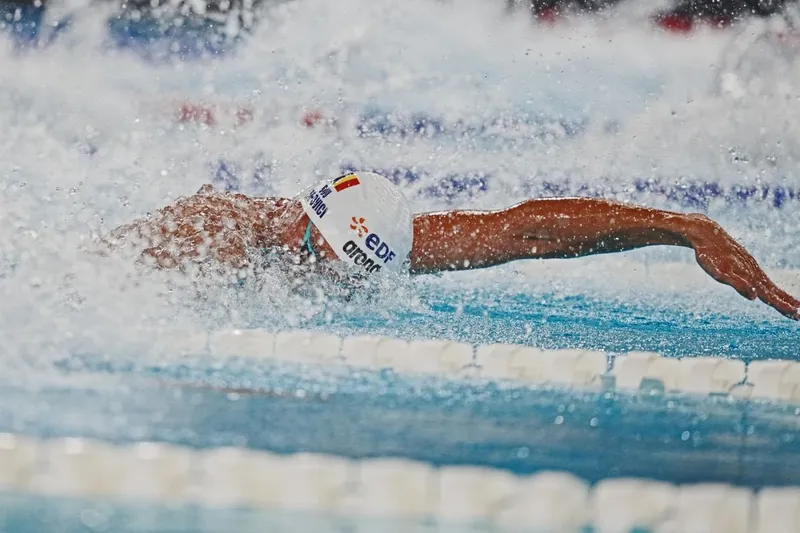 Campionul rom&acirc;n de Nataţie David Popovici - Foto: Profimedia Images
