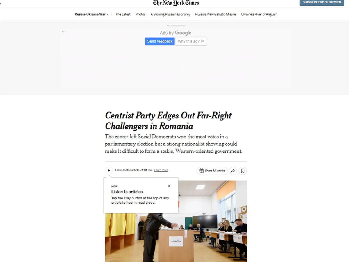New York Times, despre România: Cea mai gravă perioadă de turbulenţe politice din ultimele decenii - Foto: captură ecran
