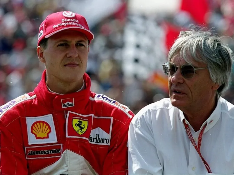 Michael Schumacher și Bernie Ecclestone în august 2000, înaintea cursei de Formula 1 de la Hungaroring Foto: Gettyimages