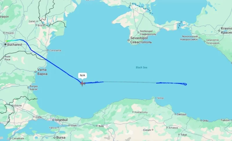 Traseul avionului francez