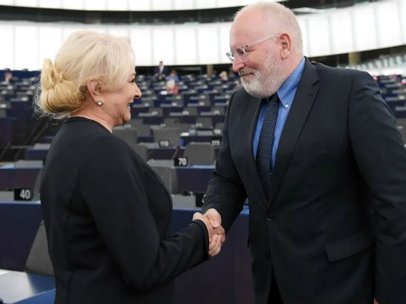 Dăncilă a fost agresivă în discurs, la Parlamentul European. Foto AFP