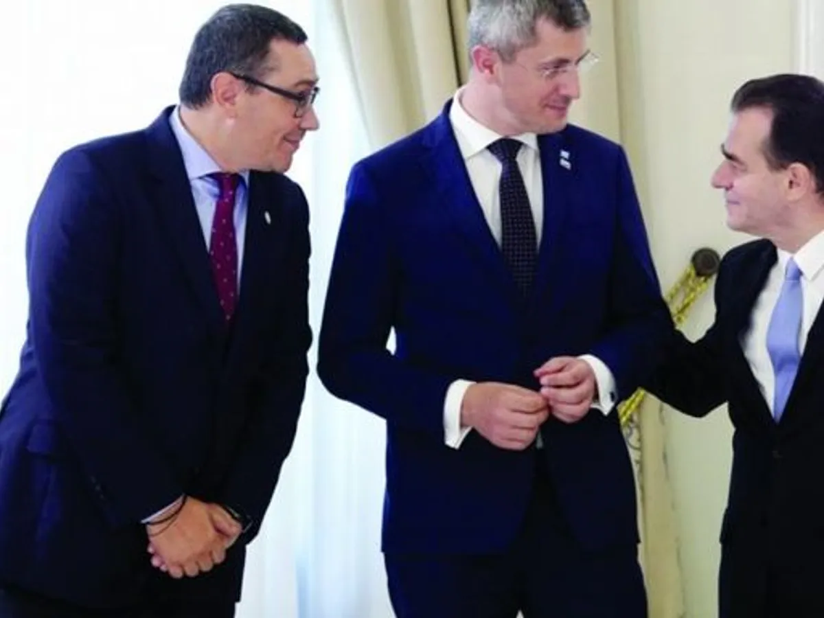 Victor Ponta, Dan Barna și Ludovic Orban, la Cotroceni Foto: Adevărul