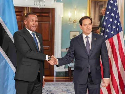 Secretarul de stat Marco Rubio s-a întâlnit cu președintele Botswanei, Duma Boko, la Departamentul de Stat din Washington, D.C., pe 7 martie 2025  Foto: prfimediaimages.ro