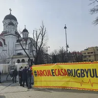 Suporterii rugby-ului au protestat din nou față de decizia luată de ministrul Sportului Eduard Novak Foto: NW