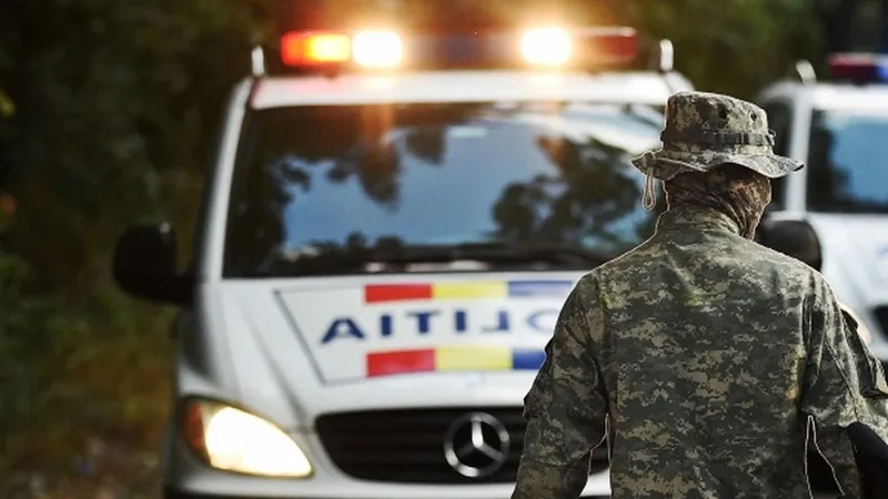 Maşină a Poliţiei Române la caz - Foto: Poliţia Română