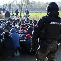 Migranți arestați de autorități în Serbia - Foto: Profimedia