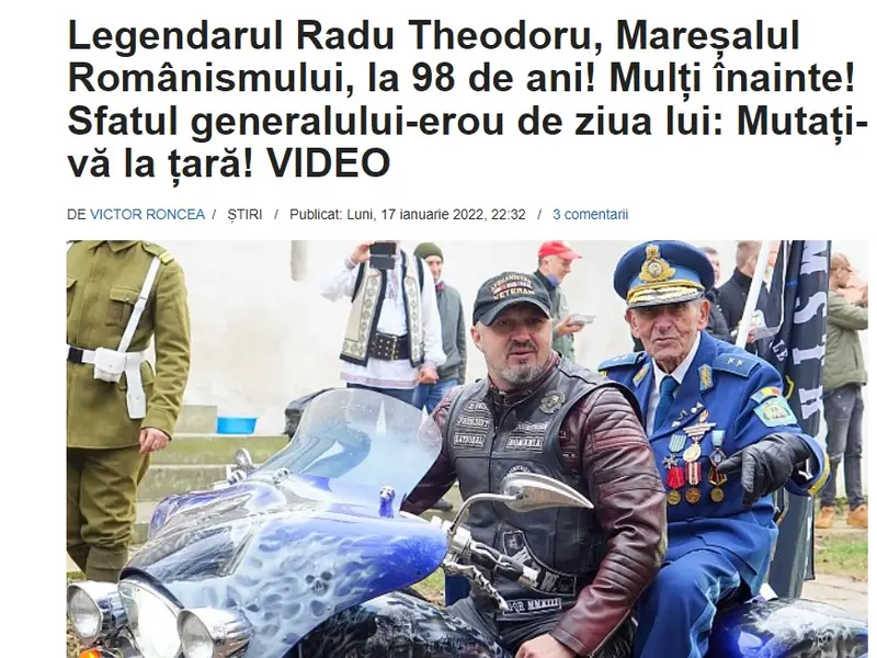 Theodoru, în Active News, publicație care promovează conspirații.