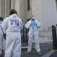 În iulie 2020, reprezentanții Sanitas au protestat la Guvern. Foto Inquam Photos/Octav Ganea