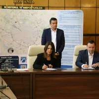 Sorin Grindeanu, la semnarea contractului pentru lotul 3 al A1 Pitești - Sibiu. / Foto: Sorin Grindeanu, Facebook