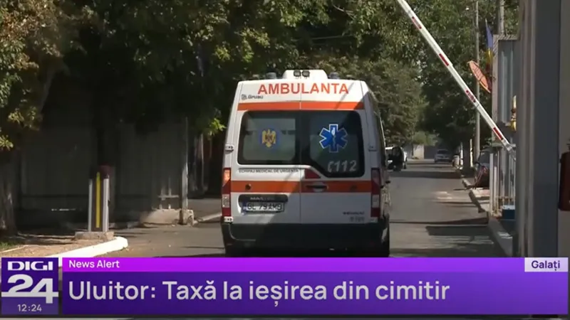 Strigător la cer în Galați! Ambulanță aflată în misiune, obligată să achite taxă de acces în cimitir - Foto - captura Digi24(imagine cu caracter ilustrativ)