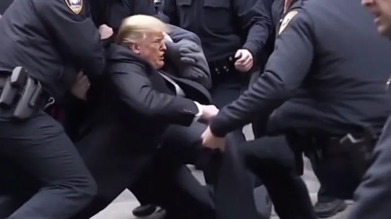 Au apărut poze complet fake, cu Trump arestat, în închisoare, făcute cu inteligenţa artificială - Foto: Twitter/Debate Society of Berkeley