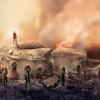 CUTREMURUL TINEREŢII.  Distribuţia filmului Jocurile foamei: Revolta – Partea a doua, cu Jennifer Lawrence în rolul lui Katniss, în roşu.