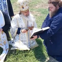 Arhiepiscopul Tomisului, ÎPS Teodosie, s-a rugat pe câmp, în genunchi, pentru ploaie. / Foto: news.ro
