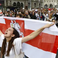 Fotografie de la protestele din zilele anterioare, din Bielorusia
