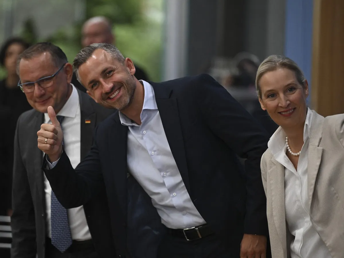 Co-liderii Alternativei pentru Germania (AfD), Alice Weide (R) și Tino Chrupalla (L) - Foto: Profimedia Images
