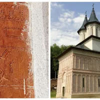 Misterul astronautului desenat la o mănăstire din România. Oamenii spun că ființa nu e de pe Pământ - Foto: Colaj