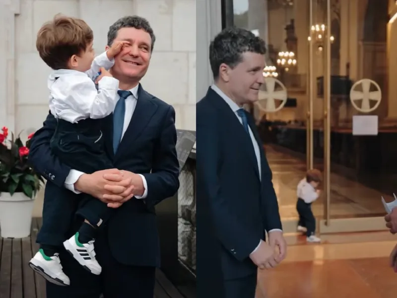 Președintele Nicușor Dan împreună cu fiul său, Antim- Foco: captură TikTok