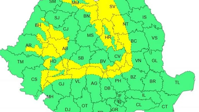 Județele din România lovite de un cod galben de ploi până mâine! Unde scoatem înapoi gecile? - Foto: ANM
