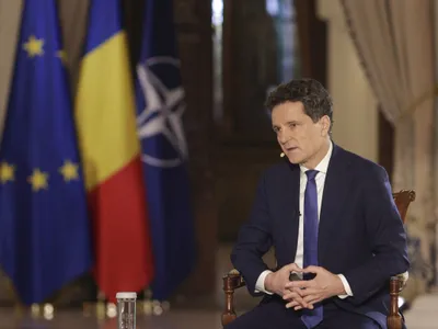Nicuşor Dan, la Cotroceni, într-o discuţie cu presa - Foto: INQUAM PHOTOS/Octav Ganea