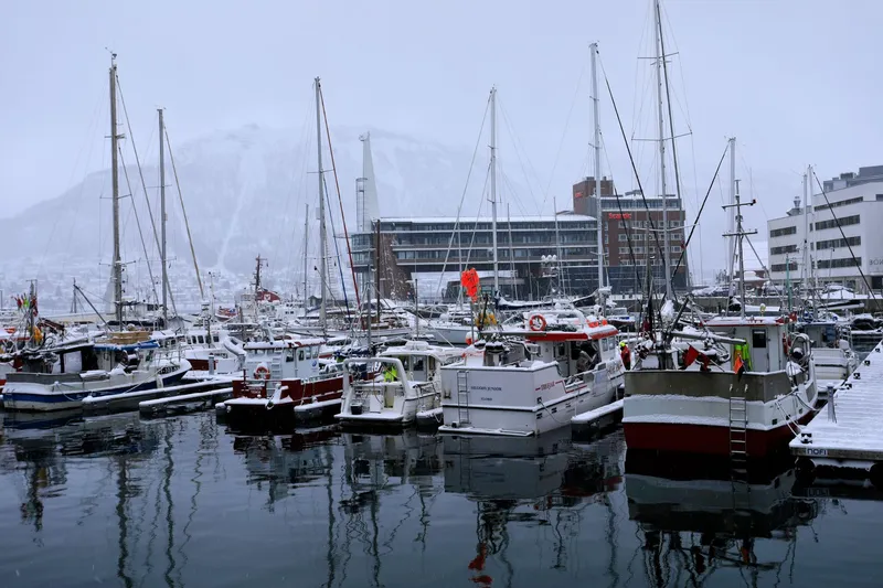 Bărci &icirc;n Portul Tromso, fiordul Tromsesundet, Norvegia - Foto: Profimedia Images