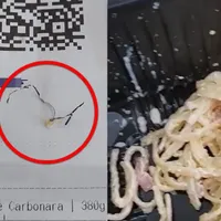 În porția de paste se afla o sârmă Foto: captură video presasm.ro