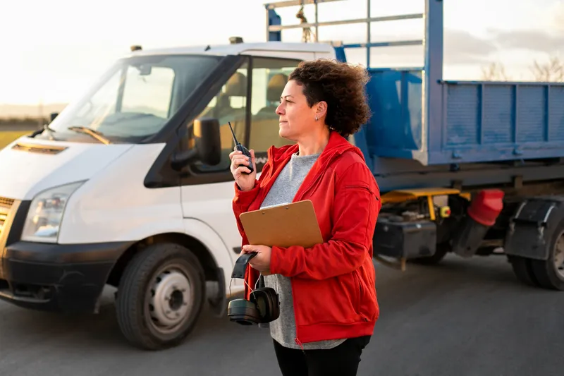 Femeie lângă camion - Foto: Freepik (rol ilustrativ)