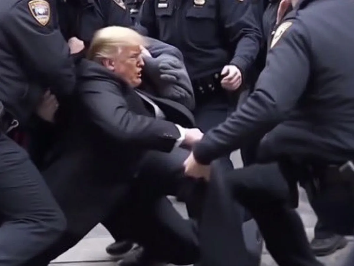 Au apărut poze complet fake, cu Trump arestat, în închisoare, făcute cu inteligenţa artificială - Foto: Twitter/Debate Society of Berkeley