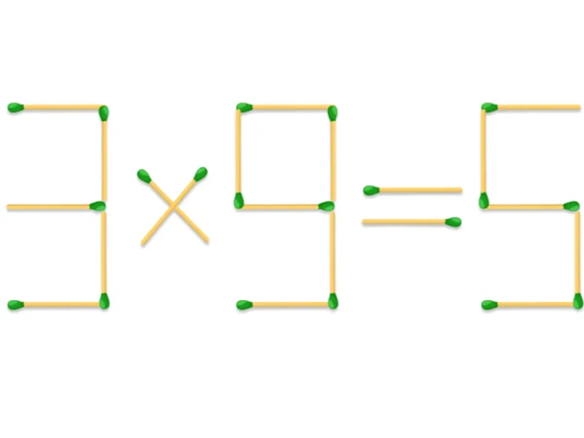 TEST DE INTELIGENȚĂ Corectează ecuația 3x9=5, mutând un singur chibrit. Ai 10 secunde la dispoziție - Foto: mindyourlogic.com
