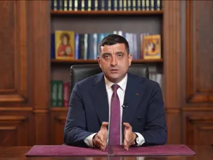 Aroganta lui Simion. A transmis din biblioteca lui Georgescu un mesaj înregistrat după exit poll - Foto: Facebook / George Simion