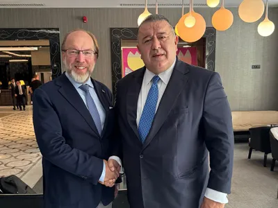 Președintele Camerei de Comerț și Industrie a României (CCIR), Mihai Daraban, a avut o întâlnire oficială cu Gennadiy Chyzhykov, președintele Camerei de Comerț și Industrie a Ucrainei (UCCI) - Foto: CCIR