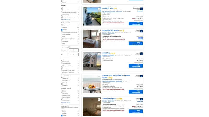Vacanță last-minute de 1 Mai pe Litoral? În Mamaia, te poate costa și 5.500 € doar cazarea - Foto: captură ecran Booking