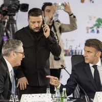 Macron, Starmer şi Zelenski, la Summitul Politic European de la Tirana - Foto: Profimedia Images