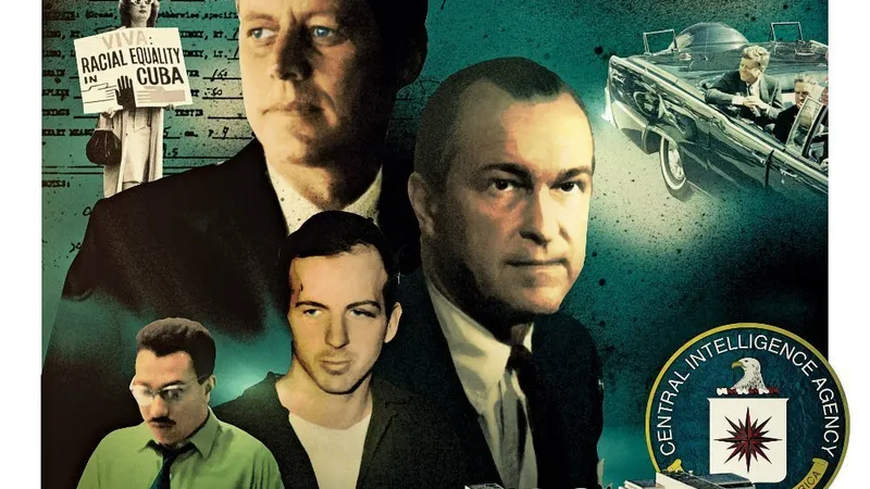 SURSE ȘI METODE.  Când Kennedy a fost asasinat, CIA l-a întrebat pe Gibson, jos, despre Oswald, în mijloc. Scriitorul le-a spus că știu atât de puțin. La dreapta, Helms.