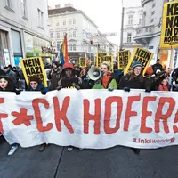 O demonstrație din 2016 împotriva unui candidat de dreapta, Norbert Hofer. Foto Getty Images