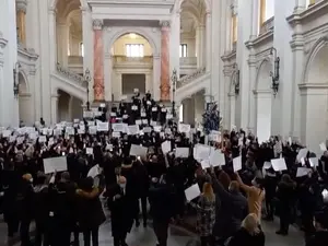 Protestul avocaților la Curtea de Apel București/FOTO: YouTube