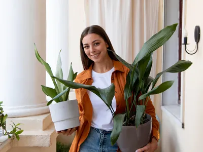 Femeie cu plante de apartament - Foto: Magnific (Imagine cu rol ilustrativ)