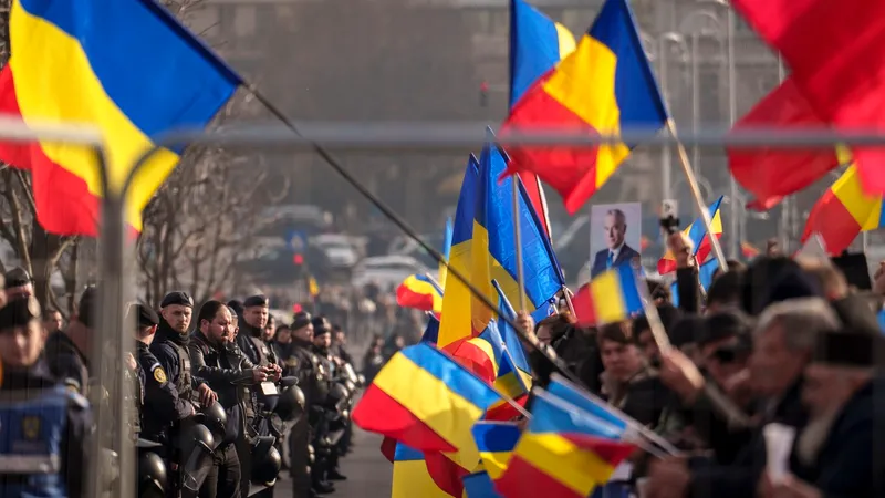 Protest pro-Călin Georgescu în Capitală. Manifestanții s-au îmbrâncit cu jandarmii. Au folosit gaze - Foto: Profimedia Images