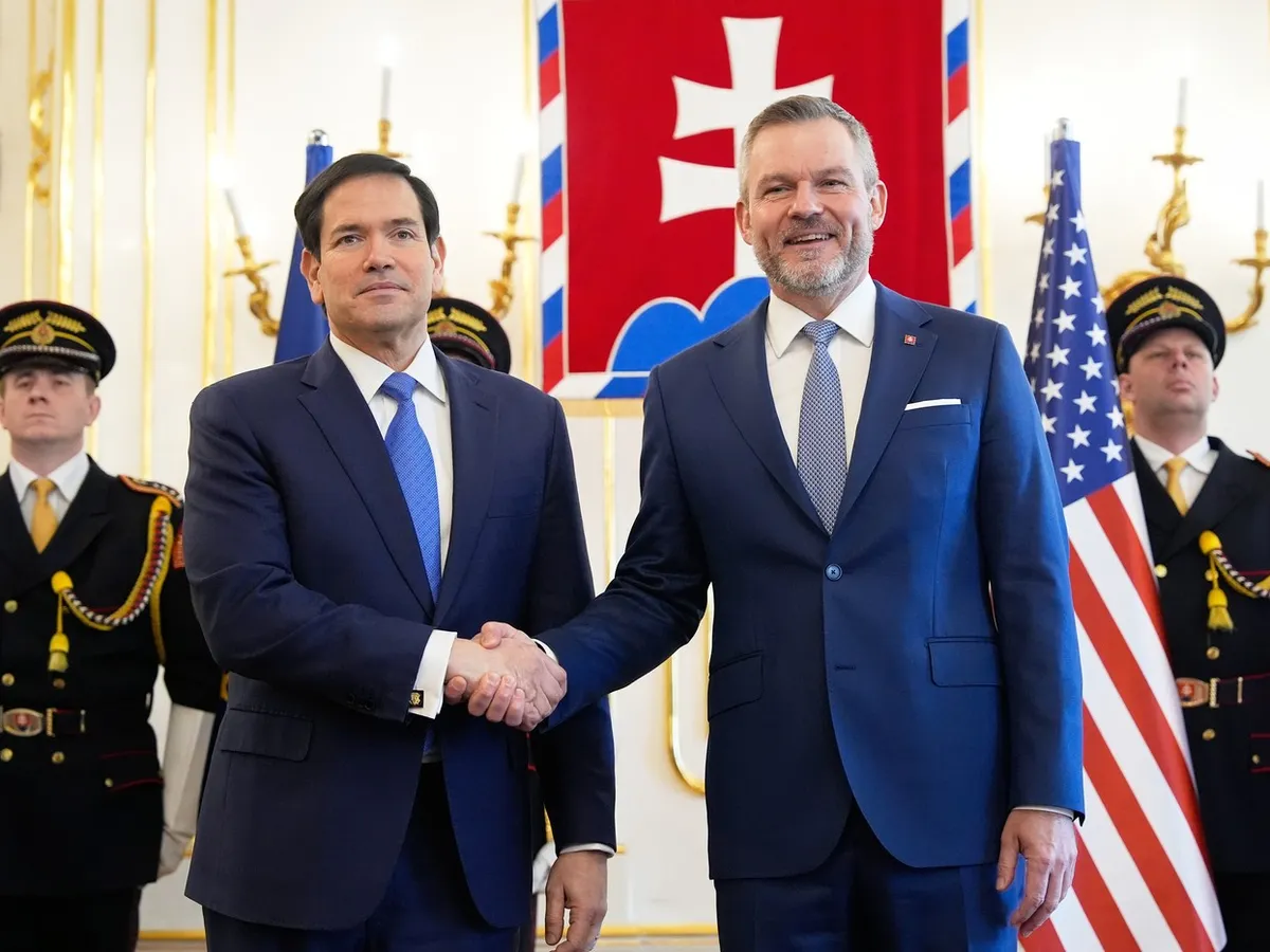 Secretarul de stat american Marco Rubio și președintele Slovaciei, Peter Pellegrini Foto: profimediaimages.ro