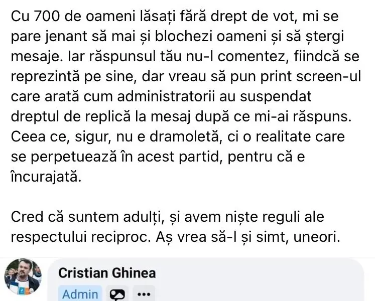 Scandal în USR pe alegerile din filiale. Strugariu către Ghinea: Nu e o dramoletă, ci o realitate