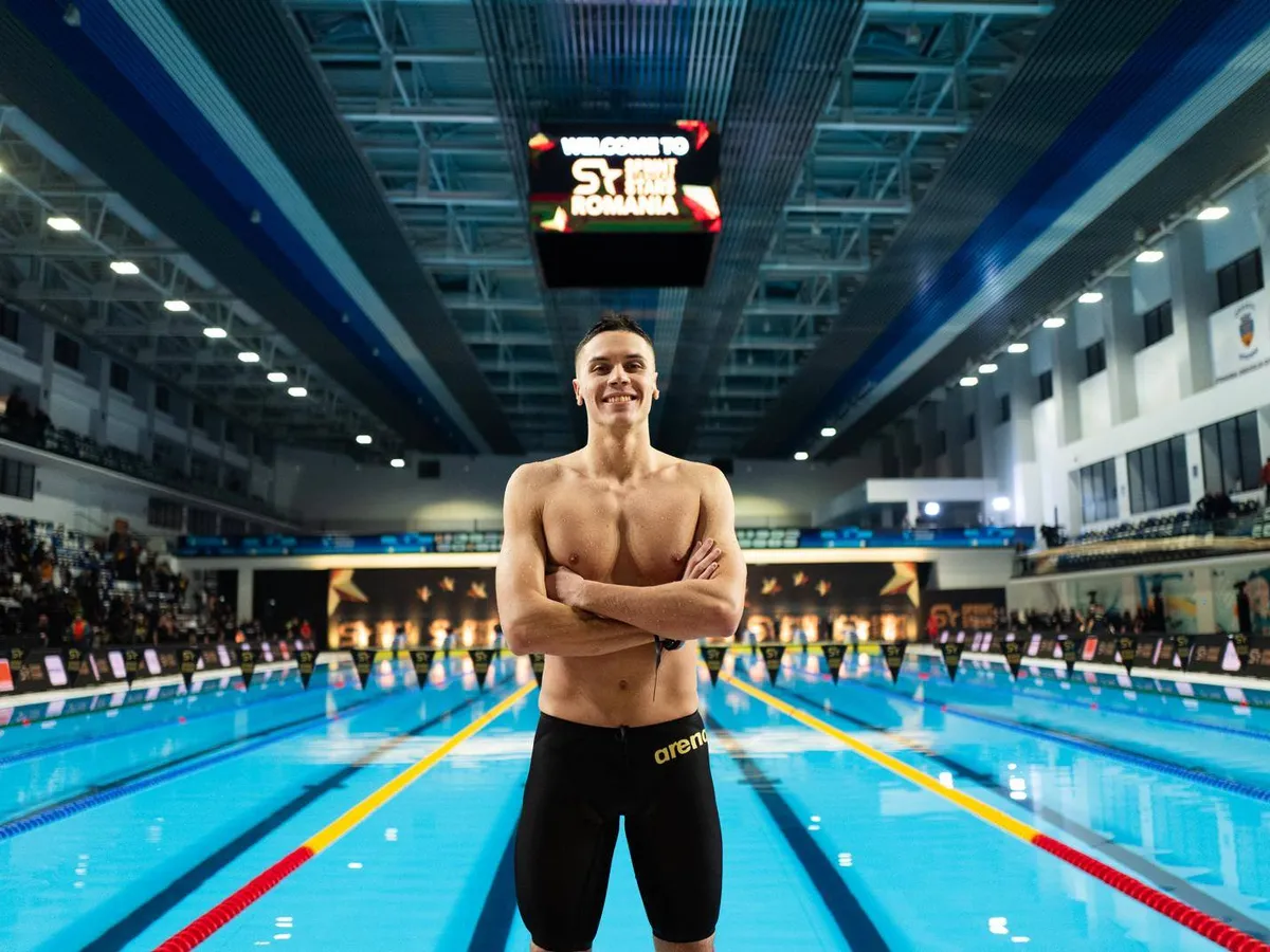 David Popovici face senzație la Otopeni! A împlinit un vis și i-a inspirat pe tinerii înotători