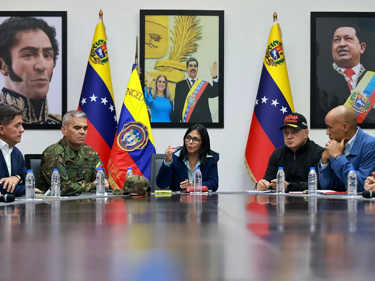 Conferință de presă la Palatului Miraflores a succesoarei lui Maduro, Delcy Rodriguez - Foto: Profimedia Images