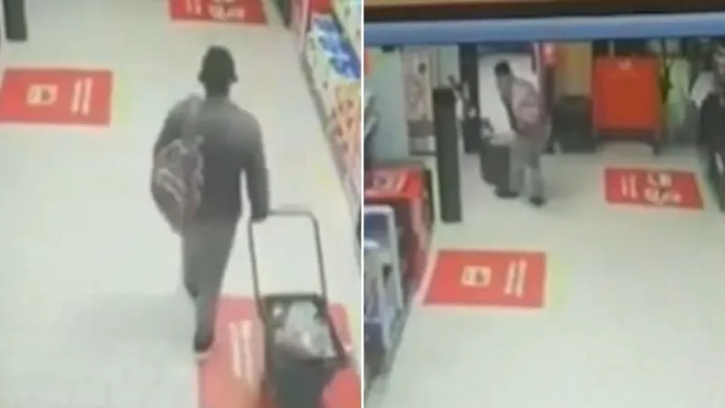 Bărbat surprins de camere când fura dintr-un supermarket - Foto: Facebook/Ministerul Afacerilor Interne