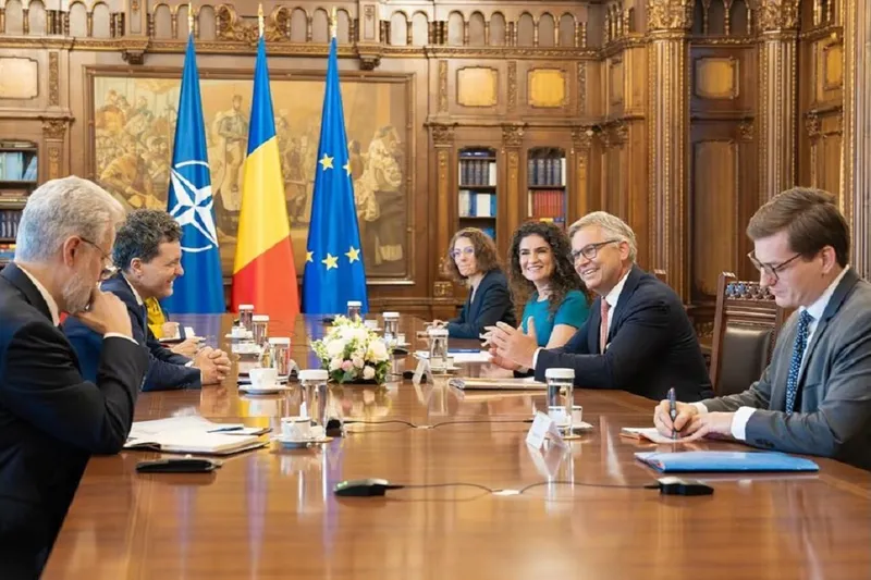 Delegația lui Magnus Brunner, la palatul Cotroceni - Foto: Facebook/ Nicușor Dan