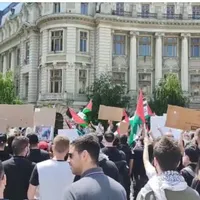 Protest pro-palestinieni în București/Foto: captură tv