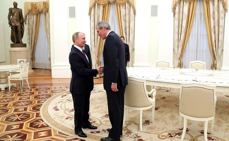 Rainer Seele și Vladimir Putin la Kremlin/FOTO: kremlin.ru