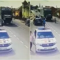 Polițistă, lovită de camion - FOTO: stirideclucj, captura
