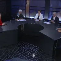 Panel FMI: Lagarde, Georgieva și Powell. Sursa: FMI